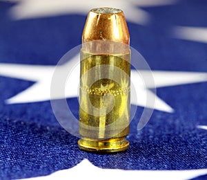 Ammunition on United States flag - Second Amendment Rights