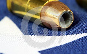 Ammunition on United States flag - Second Amendment Rights