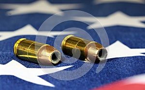 Ammunition on United States flag - Second Amendment Rights