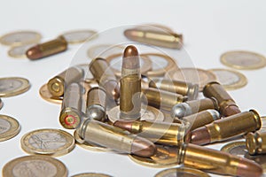 Ammunition and valid coins. Sales of weapons and ammunition.