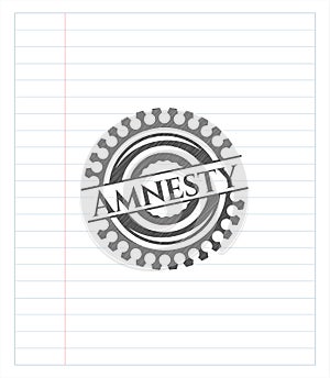 Amnesty drawn with pencil strokes. Vector Illustration. Detailed