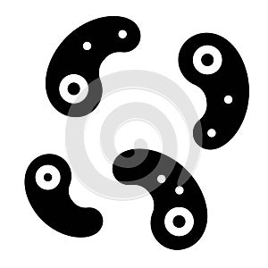 Amoeba or Bacteria vector illustration, solid style icon