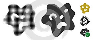 Amoeba Halftone and Solid Icon