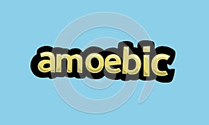 AMOEBIC writing vector design on a blue background