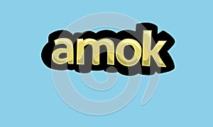 AMOK writing vector design on a blue background