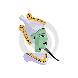 Amon Egyptian god character isolated icon