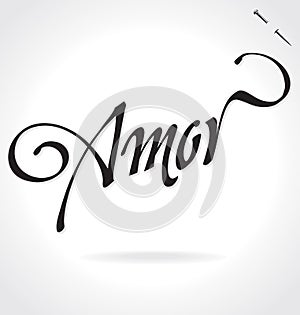 AMOR hand lettering (vector) photo