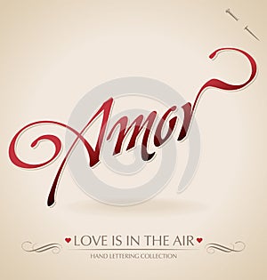 Amor hand lettering (vector) photo