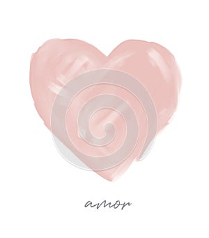 Amor - Love. Funny Abstract Valentine`s Day Vector Card.