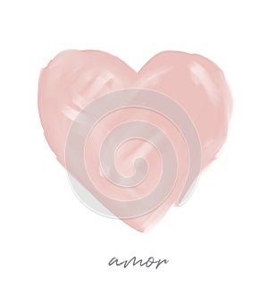 Amor - Love. Funny Abstract Valentine`s Day Vector Card. photo