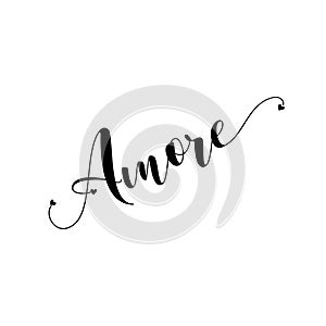 Amore- Calligraphy text.