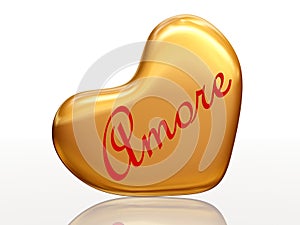 Amore in golden heart