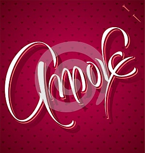 AMORE hand lettering (vector) photo
