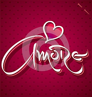 AMORE hand lettering (vector) photo