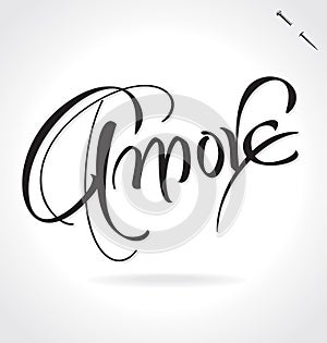 AMORE hand lettering (vector) photo