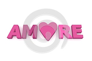 Amore with Heart in Pink/Purple