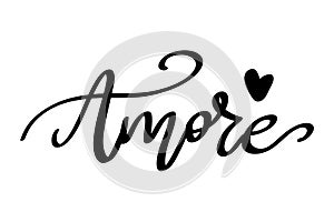 Amore. Lettering phrase isolated on white photo