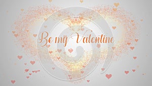 Amore Mio Love confession. Valentine`s Day heart made of orange splash is appearing. Then the lettering appears. The