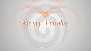 Amore Mio Love confession. Valentine`s Day heart made of orange splash is appearing. Then the lettering appears. The