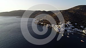 Amorgos island- Aerial view of Chora village. Greece, Cyclade