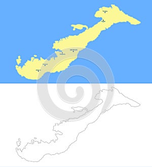 Amorgos island map - cdr format