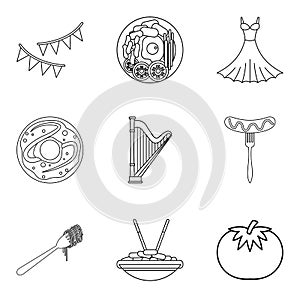 Amorousness icons set, outline style photo