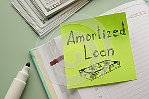 Amortized Loan is shown on the photo using the text
