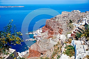 Amoudi bay below Oia on Santorini island