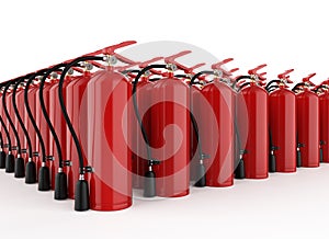 Amount of fire extinguishers in a row