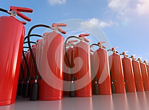 Amount of fire extinguishers in a row