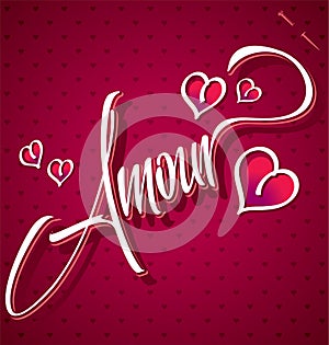 AMOUR hand lettering (vector) photo