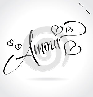 AMOUR hand lettering (vector) photo