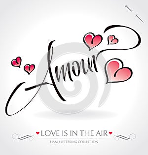 Amour hand lettering (vector) photo