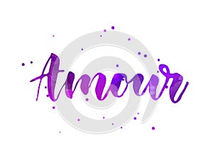 Amour handwritten lettering