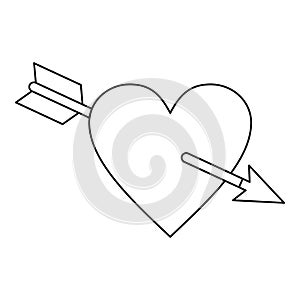 Amour symbol with heart and arrow icon