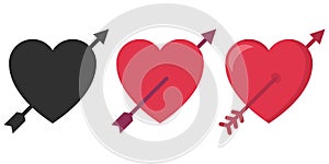 Amour Symbol with Heart and Arrow Icon. Vector illustration