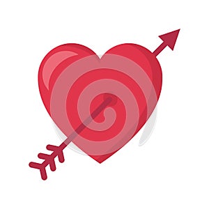 Amour Symbol with Heart and Arrow Icon. Vector illustration