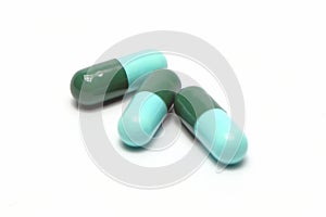 Amoxicillin Capsules BP.White Background.