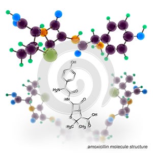 Amoxicillin molecule structure