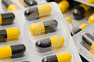 Amoxycillin capsule in blister pack