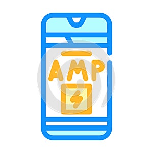 amp accelerated mobile pages seo color icon vector illustration photo