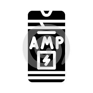 amp accelerated mobile pages seo glyph icon vector illustration photo