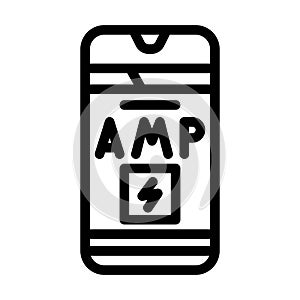 amp accelerated mobile pages seo line icon vector illustration photo