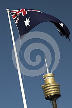 AMP Tower and Flag, Sydney