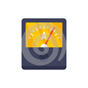 Ampere Meter device icon flat isolated vector