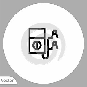 Ampere meter vector icon sign symbol