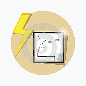 Ampermeter flat icon. Vector.