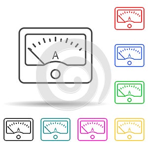 ampermeter multi color style icon. Simple thin line, outline vector of measuring Instruments icons for ui and ux, website or