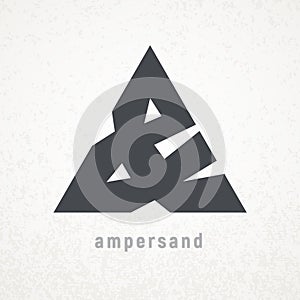 Ampersand. Elegant vector symbol on grunge background