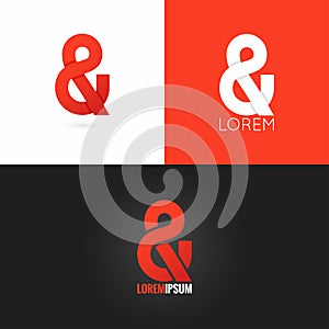 Ampersand logo design icon set background